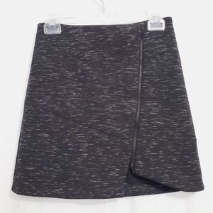 Sam Edelman Moto Asymetrical Zip Mini Skirt Black Gray Size 0
